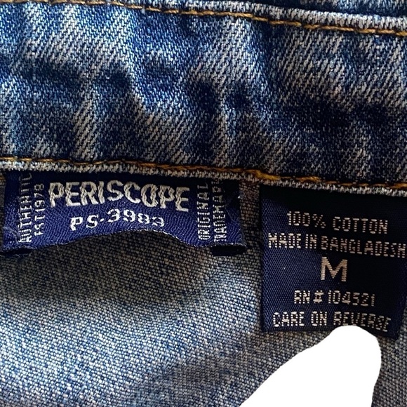 PERISCOPE AUTHENTIC PS-3983 Embroidered Patch Denim Jacket Front/Back Medium - Picture 5 of 17